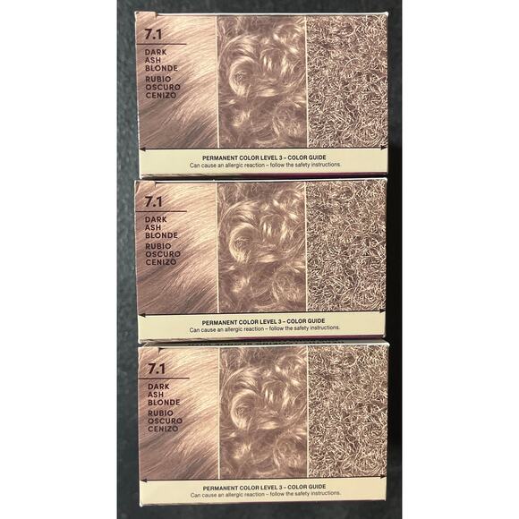 NIB Schwarzkopf Keratin Color Permanent Hair Color, 7.1 Dark Ash Blonde (3 Box) - Picture 3 of 4